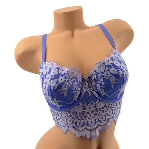 Victoria’s Secret Dream Angels Lined Demi Longline Bra Purple Lavender Size 34D